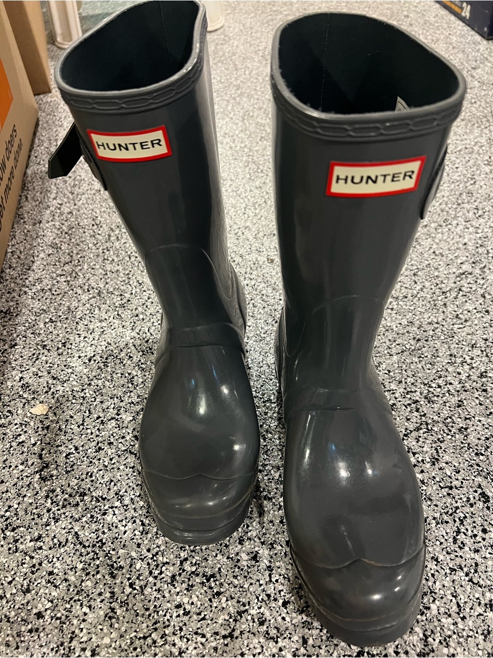 Hunter Women’s Gloss Dark Gray Tall Rain Boots